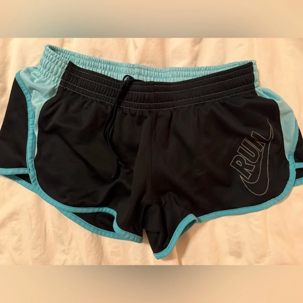 Nike Black and Teal Dri-FIT Shorts